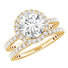 Lab Grown 2 Carat Diamond Halo Bridal Ring Set with IGI Certificate Lab - ( E-VS1 ) - Rosec Jewels