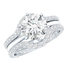 IGI Verified 2 Carat Lab Grown Diamond Solitaire Engagement Ring with Ring Guard Lab - ( E-VS1 ) - Rosec Jewels