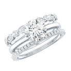 IGI Documented 2 Carat Lab Grown Diamond Trio Bridal Ring Set for Women Lab - ( E-VS1 ) - Rosec Jewels