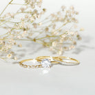 IGI Documented 2 Carat Lab Grown Diamond Trio Bridal Ring Set for Women Lab - ( E-VS1 ) - Rosec Jewels