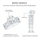 Vintage Inspired 2 Carat Lab Grown Diamond Bridal Ring Set with IGI Certificate Lab - ( E-VS1 ) - Rosec Jewels