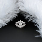 IGI Authenticated 1 Carat Lab Diamond Antique Wedding Ring Set of 3 Lab - ( E-VS1 ) - Rosec Jewels