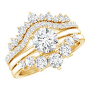 IGI Authenticated 1 Carat Lab Diamond Antique Wedding Ring Set of 3 Lab - ( E-VS1 ) - Rosec Jewels