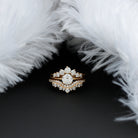IGI Authenticated 1 Carat Lab Diamond Antique Wedding Ring Set of 3 Lab - ( E-VS1 ) - Rosec Jewels