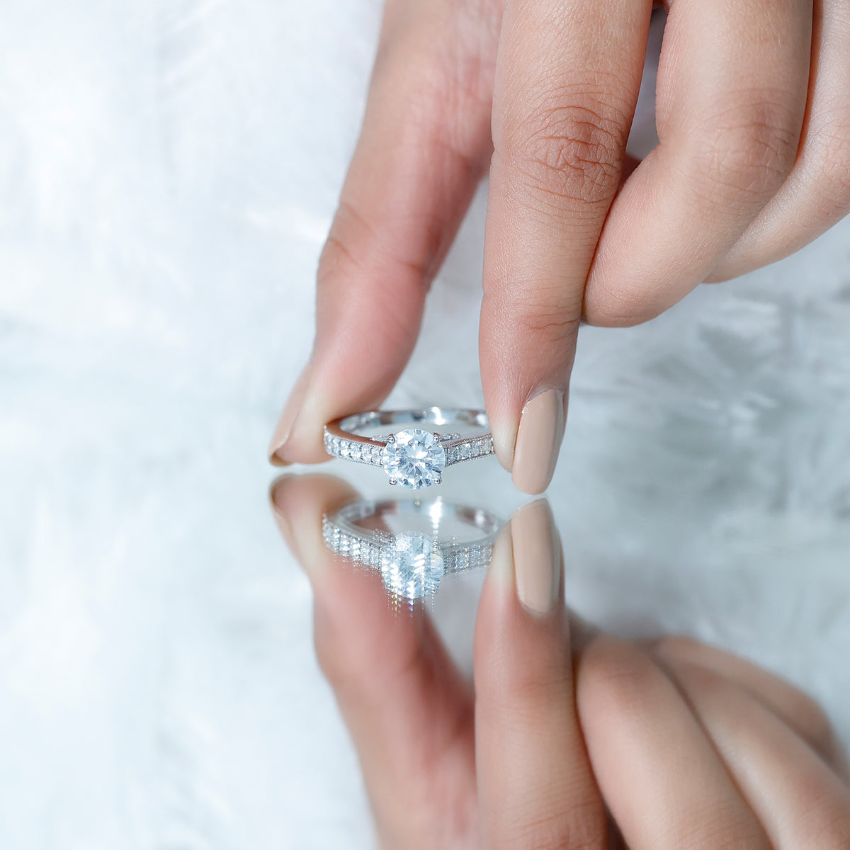 2 Carat Round Lab Grown Diamond Classic Engagement Ring with IGI Certificate Lab - ( E-VS1 ) - Rosec Jewels