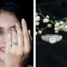 IGI Verified Lab Grown Diamond 2 Carat Engagement Ring with Side Stones Lab - ( E-VS1 ) - Rosec Jewels