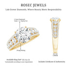 IGI Verified Lab Grown Diamond 2 Carat Engagement Ring with Side Stones Lab - ( E-VS1 ) - Rosec Jewels