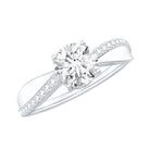 IGI Graded 1 Carat Lab Grown Diamond Solitaire Engagement Ring Lab - ( E-VS1 ) - Rosec Jewels
