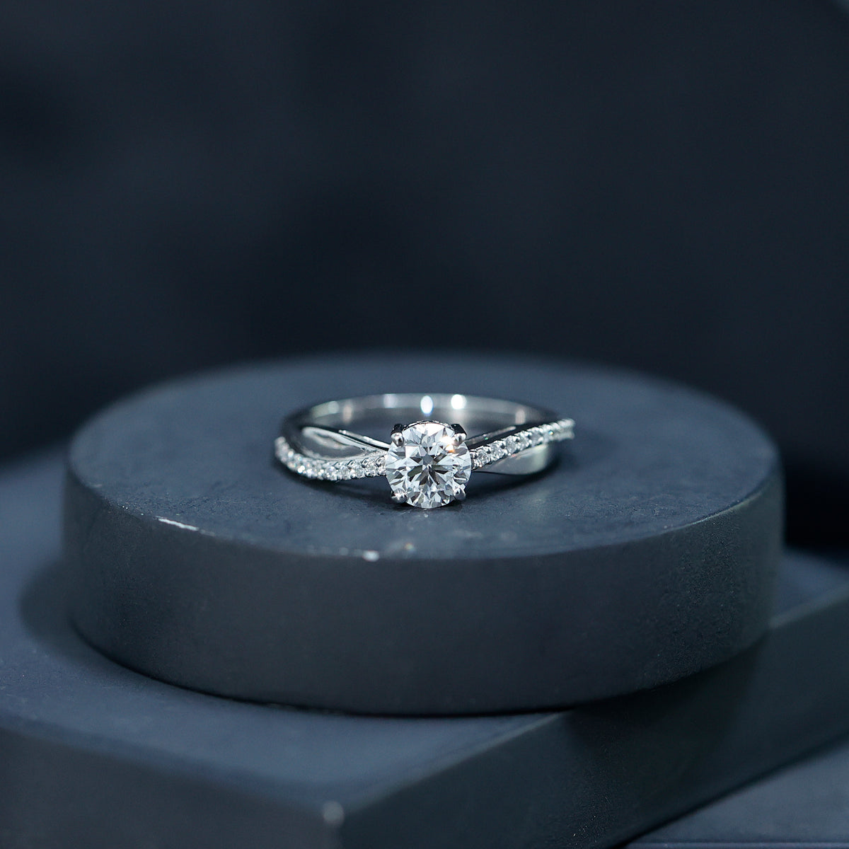 IGI Graded 1 Carat Lab Grown Diamond Solitaire Engagement Ring Lab - ( E-VS1 ) - Rosec Jewels