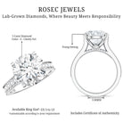 Rosec Jewels-5 Carat Lab Grown Diamond Cathedral Engagement Ring with IGI Certificate