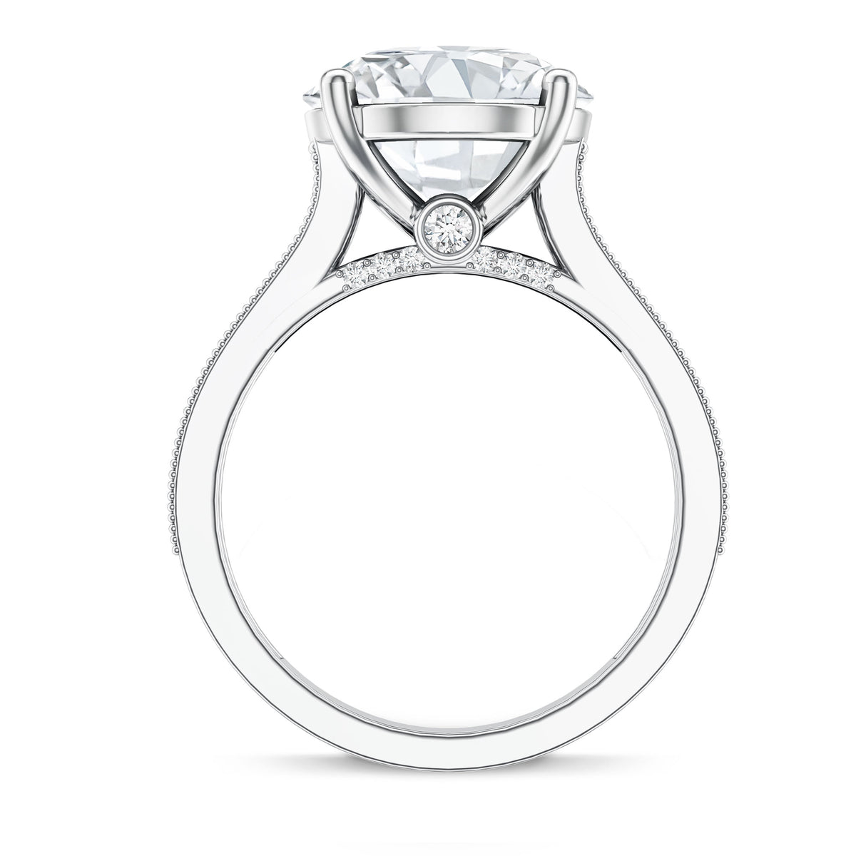 Rosec Jewels-5 Carat Lab Grown Diamond Cathedral Engagement Ring with IGI Certificate