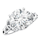 4 Carat Solitaire Lab Grown Diamond Celtic Knot Engagement Ring with IGI Certificate Lab - ( E-VS1 ) - Rosec Jewels