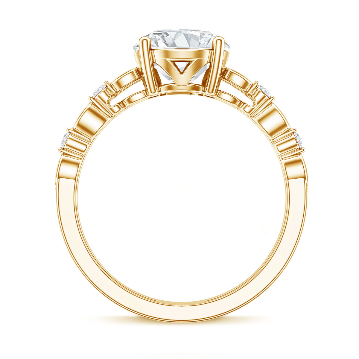 2 Carat Round Lab Grown Diamond Double Band Engagement Ring IGI Certified Lab - ( E-VS1 ) - Rosec Jewels