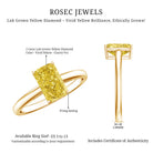 Rosec Jewels-2 Carat Radiant Cut Lab Yellow Diamond Solitaire Engagement Ring IGI Certified