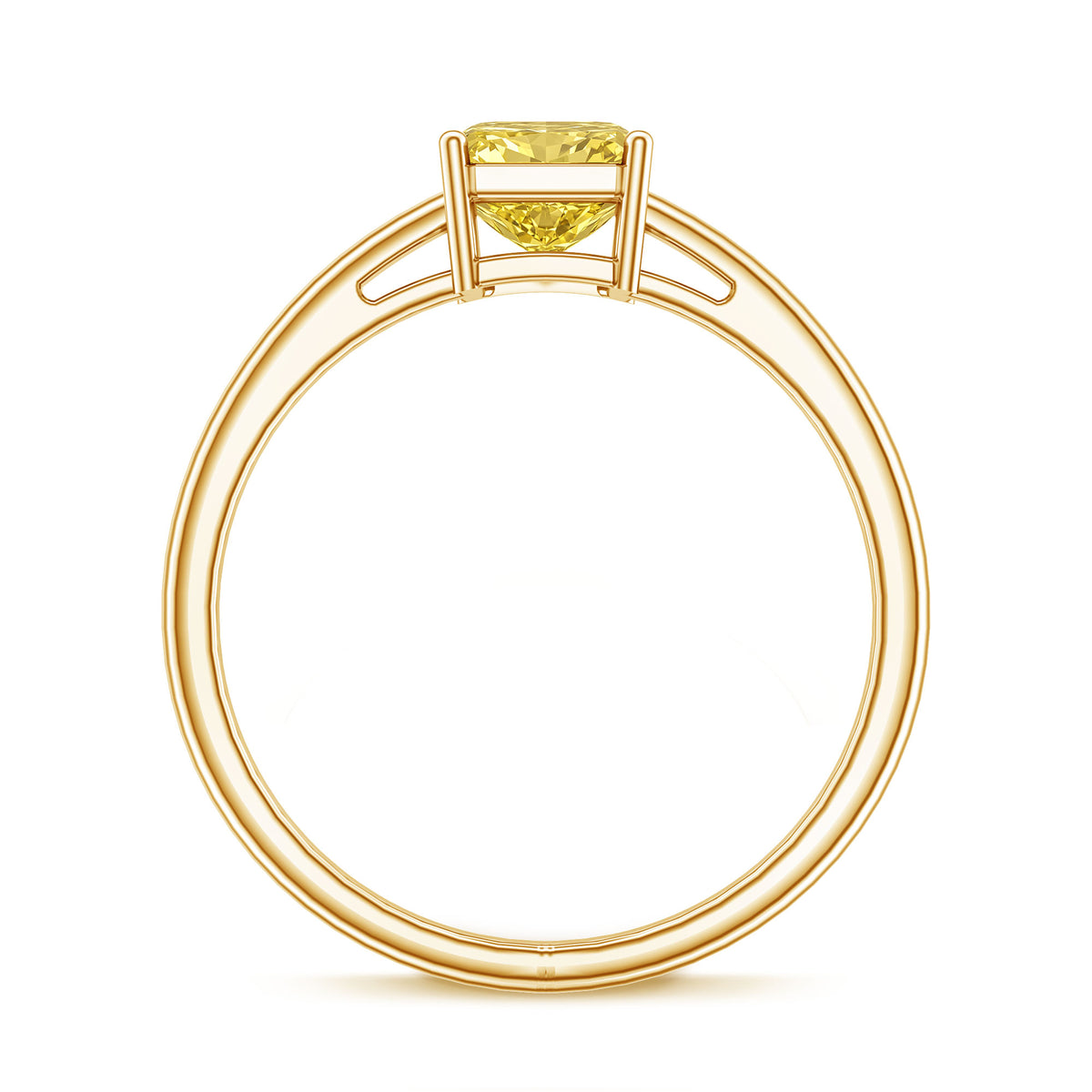 Rosec Jewels-2 Carat Radiant Cut Lab Yellow Diamond Solitaire Engagement Ring IGI Certified