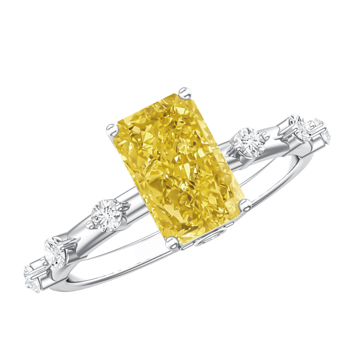 Rosec Jewels-2 Carat IGI Graded Lab Grown Yellow Radiant Cut Diamond Engagement Ring