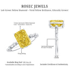 Rosec Jewels-IGI Certified 3 Carat Lab Grown Vivid Yellow Diamond Engagement Ring