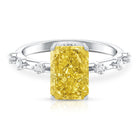 Rosec Jewels-IGI Certified 3 Carat Lab Grown Vivid Yellow Diamond Engagement Ring