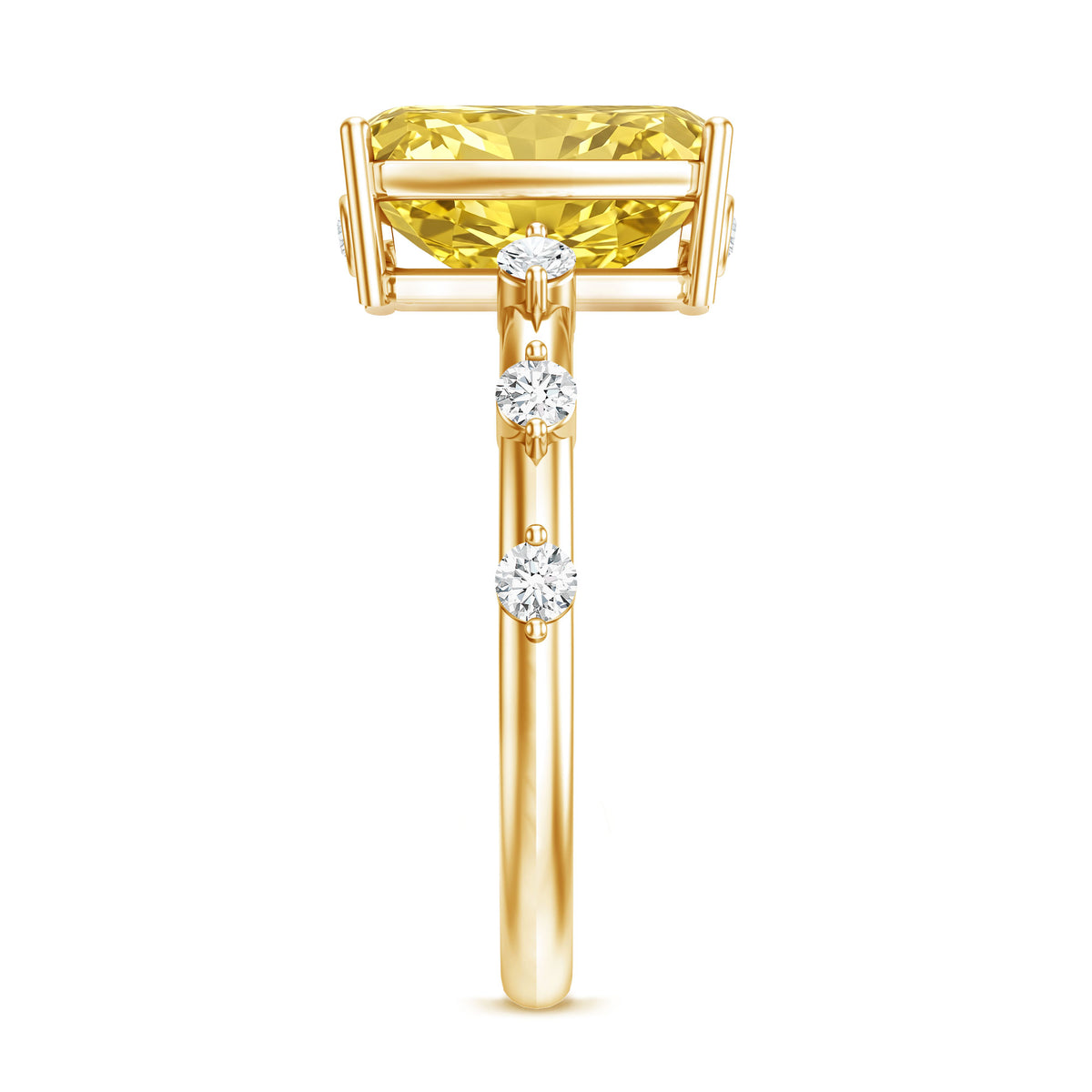 Rosec Jewels-IGI Certified 3 Carat Lab Grown Vivid Yellow Diamond Engagement Ring