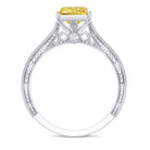Rosec Jewels-IGI Certified 3 Carat Lab Grown Yellow Diamond Vintage Engagement Ring for Her