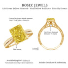 Rosec Jewels-IGI Certified 3 Carat Lab Grown Yellow Diamond Vintage Engagement Ring for Her