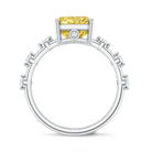 Rosec Jewels-Radiant Cut Lab Grown Yellow Diamond 4 Carat Engagement Ring IGI Certified