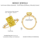 Rosec Jewels-Radiant Cut Lab Grown Yellow Diamond 4 Carat Engagement Ring IGI Certified