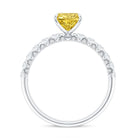 Rosec Jewels-IGI Graded 2 Carat Lab Grown Yellow and White Diamond Radiant Cut Engagement Ring