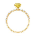 Rosec Jewels-IGI Graded 2 Carat Lab Grown Yellow and White Diamond Radiant Cut Engagement Ring