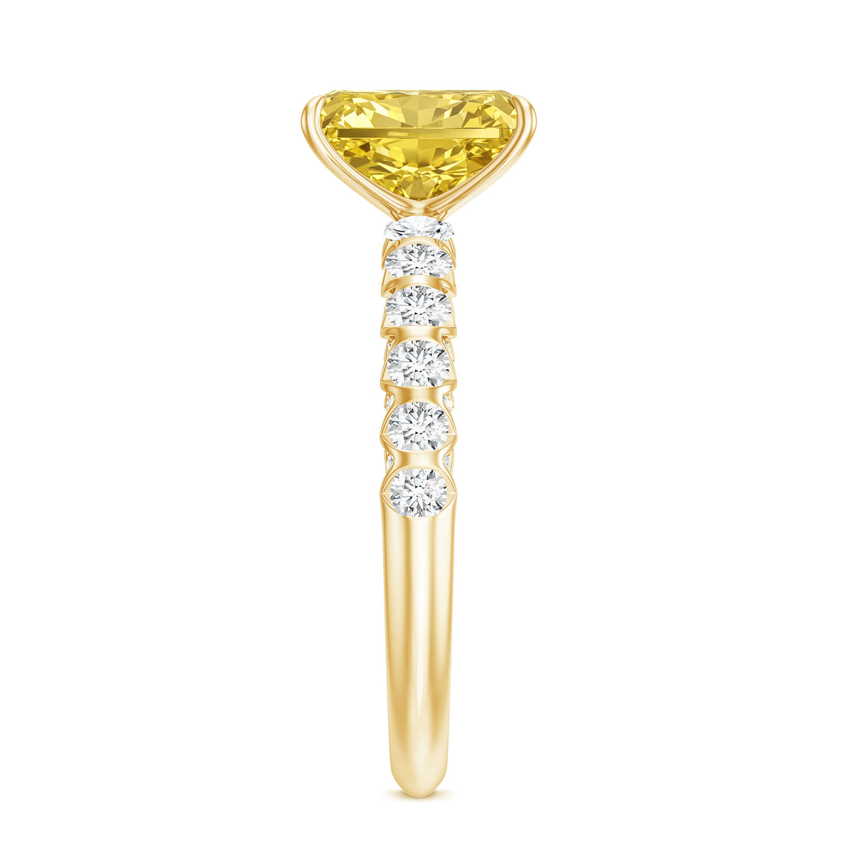 Rosec Jewels-IGI Graded 2 Carat Lab Grown Yellow and White Diamond Radiant Cut Engagement Ring