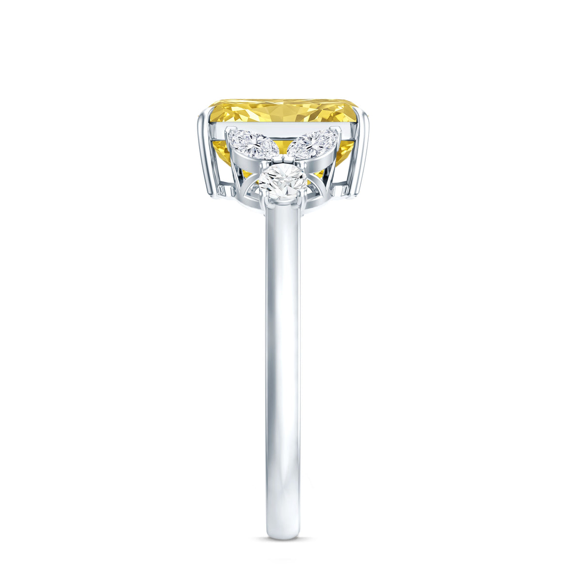Rosec Jewels-Radiant Cut 2 Carat Lab Grown Yellow Diamond Engagement Ring with IGI Certificate