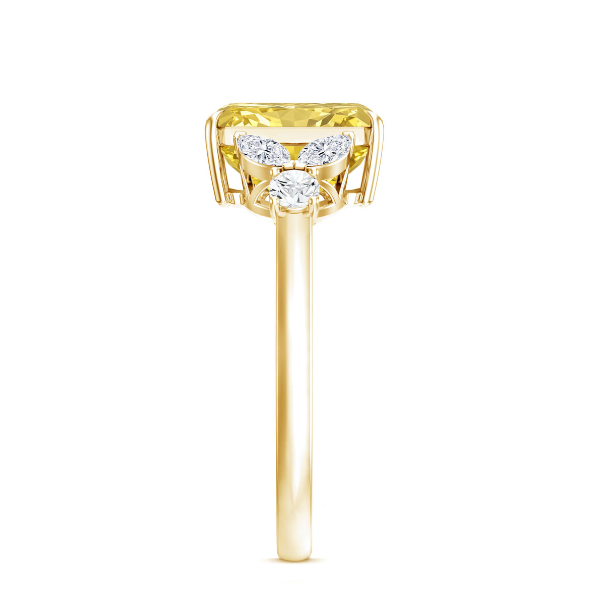 Rosec Jewels-Radiant Cut 2 Carat Lab Grown Yellow Diamond Engagement Ring with IGI Certificate