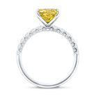 Rosec Jewels-3 Carat Radiant Cut Lab Yellow Diamond Statement Engagement Ring IGI Certified