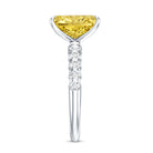 Rosec Jewels-3 Carat Radiant Cut Lab Yellow Diamond Statement Engagement Ring IGI Certified