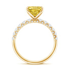 Rosec Jewels-3 Carat Radiant Cut Lab Yellow Diamond Statement Engagement Ring IGI Certified