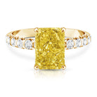 Rosec Jewels-3 Carat Radiant Cut Lab Yellow Diamond Statement Engagement Ring IGI Certified