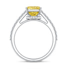 Rosec Jewels-IGI Documented 3 Carat Lab Yellow Diamond Radiant Cut Engagement Ring with Hidden Halo