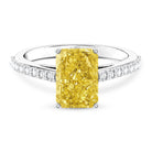 Rosec Jewels-IGI Documented 3 Carat Lab Yellow Diamond Radiant Cut Engagement Ring with Hidden Halo