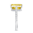 Rosec Jewels-IGI Certified 5 Carat Lab Yellow Diamond Radiant Cut Engagement Ring with Hidden Halo