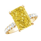 Rosec Jewels-4 Carat Radiant Cut Lab Grown Yellow Diamond Engagement Ring IGI Certified