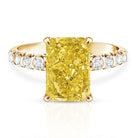 Rosec Jewels-4 Carat Radiant Cut Lab Grown Yellow Diamond Engagement Ring IGI Certified