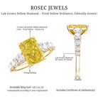 Rosec Jewels-IGI Graded 3 Carat Radiant Cut Lab Grown Yellow Diamond Engagement Ring with Side Stones