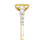 Rosec Jewels-IGI Graded 3 Carat Radiant Cut Lab Grown Yellow Diamond Engagement Ring with Side Stones