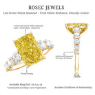 Rosec Jewels-Radiant Cut 4 Carat Lab Yellow Diamond Side Stone Engagement Ring IGI Certified