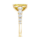 Rosec Jewels-Radiant Cut 4 Carat Lab Yellow Diamond Side Stone Engagement Ring IGI Certified