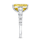 Rosec Jewels-IGI Graded Lab Grown 5 Carat Yellow Diamond Huge Engagement Ring with Side Stones