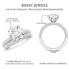 Rosec Jewels-IGI Verified Lab Grown Diamond 3 Carat Engagement Ring with Wedding Band