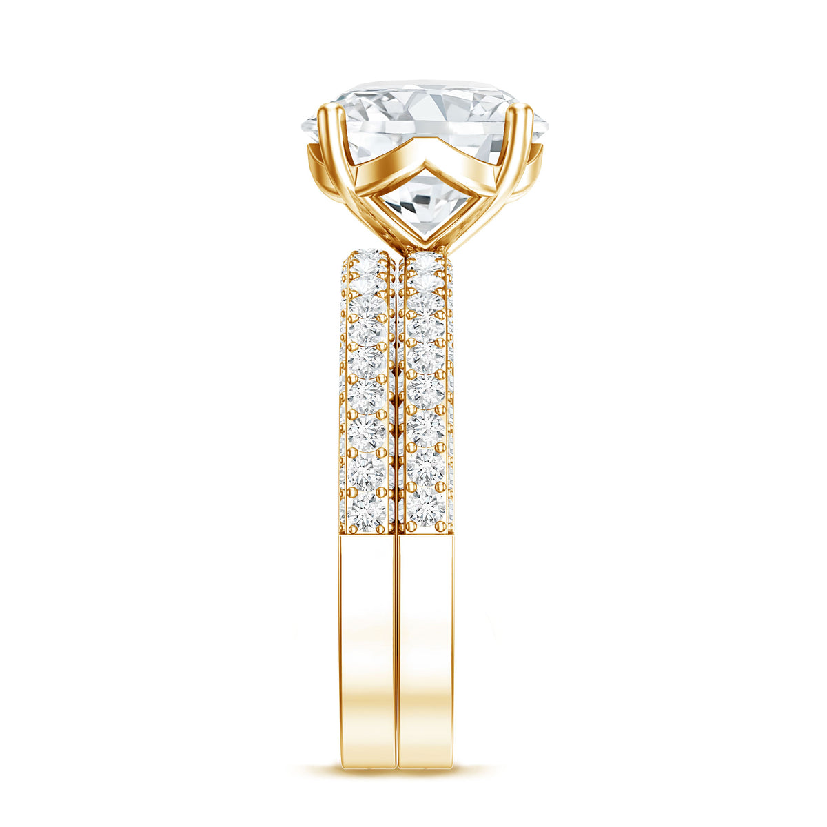 Rosec Jewels-4 Carat IGI Authenticated Lab Grown Diamond Wedding Ring Set for Women