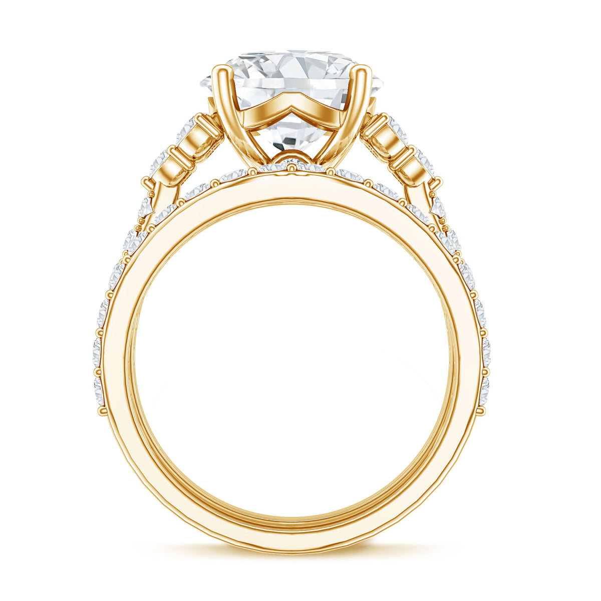 IGI Certified 4 Carat Lab Grown Diamond Engagement Ring with Enhancer Lab - ( E-VS1 ) - Rosec Jewels