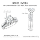 Rosec Jewels-IGI Graded 3 Carat Round Cut Lab Grown Diamond Engagement Ring with Band